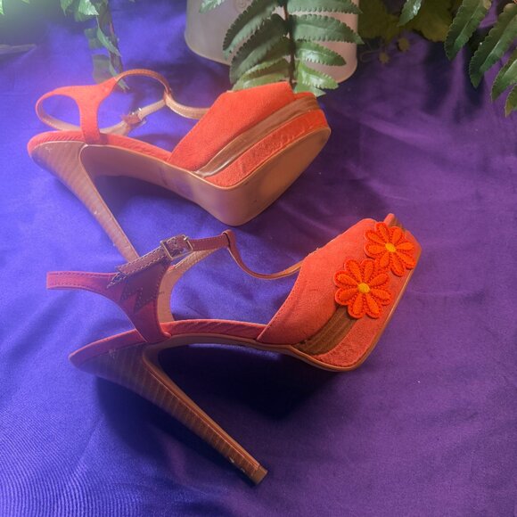VTG๐JustFab Palermo 6' High Heel Open Toe Sandal w/ Ankle Straps & Platform 10M - Picture 5 of 16